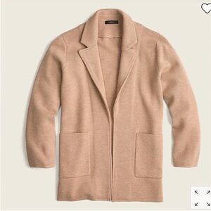 J.Crew | Sophie 100% Merino Wool Open-front sweater-blazer | Camel Brown/Tan | M